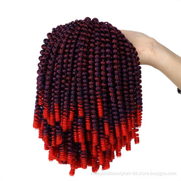 8 inch crochet braids hair spring twist hair ombre short curly wavy braids synthetic hair